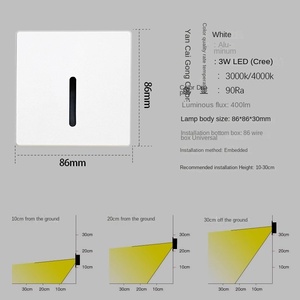 86 loại nhúng LED bước chân đèn với Nhôm Cơ sở hành lang cầu thang cơ thể con người cảm ứng lối đi bước chân góc tường đèn - Product Image 6