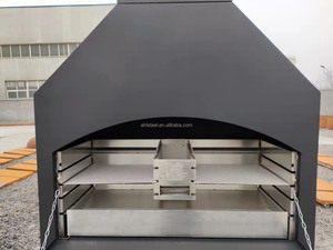 Nuovi Prodotti per <span class=keywords><strong>la</strong></span> Casa Camino da Esterno Autoportante a Legna in Metallo di Grandi Dimensioni con Griglia BBQ - Product Image 5