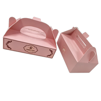 Caja de Regalo de Lujo Reciclable con Efecto de Estampado en Lámina Dorada, Cierre Magnético y Asa de Cartón para Pastelería