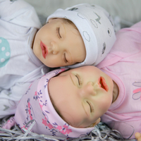 18 pouces 46cm Amz Poupées bébé qui ressemblent à de vrais bébés Jumeaux Reborn Baby Dolls Soft Silicone Twins Boy and Girl