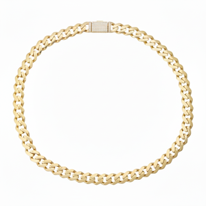 Chaîne à maillons solides cubains Miami en plaqué or 18 carats Bijoux de collier Grands bijoux de mode pour hommes et femmes - Product Image 1