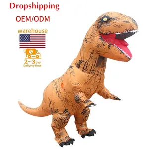 Party Cosplay T-rex Mascot Dino Costume Trex Blow up Suit gonfiabile T Rex Dinosaur Costume Halloween personalizzato all'ingrosso per adulti