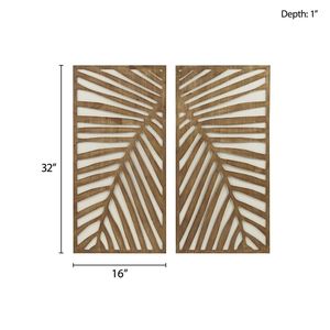 DB Juego de decoración de pared de panel de madera de 2 piezas de dos tonos Letreros de pared de madera elegantes - Product Image 4