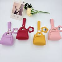 Porte-monnaie mini en cuir PU avec pendentif fleur et porte-clés, sac de rangement pour filles - Grande Vente