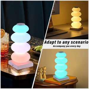Lampe de chevet décorative en forme de cube arc-en-ciel, lumière d'ambiance macaron colorée pour chambre d'enfant, lampe de table en forme de gourde pour chambre à coucher - Product Image 3