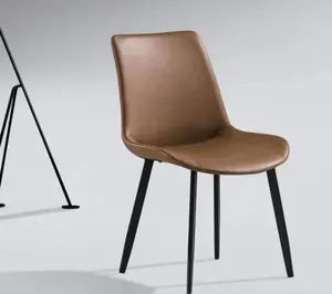 공장 대형 도매 핫셀 홈 카본 스틸 다리 프레임 현대 가죽 다이닝 연회 의자
