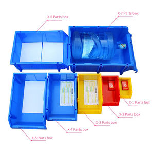 Vente en gros caisse en plastique pliable empilable boîtes de rangement bacs pour quincaillerie pièces de rechange affichage et utilisation de stockage en atelier - Product Image 2