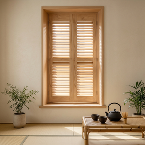 Persianas de Madera Natural Estilo Zen, Rectangulares, Manuales, para Ventanas, Ideales para Salas de Té, Tatami, Privacidad, Duraderas - Product Image 1