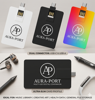 Flash Drive USB Ultra-Slim 2.0 dengan Port USB-A & Type-C, Sempurna untuk Penyimpanan & Cadangan Data Musik, Medis, Seni & Bisnis