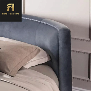 Encanto único de lujo con características suaves cama de tela <span class=keywords><strong>azul</strong></span> King Size camas circulares dormitorio de Hotel cama redonda Doble - Product Image 4