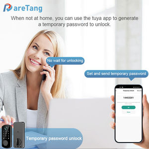 <span class=keywords><strong>Serrure</strong></span> de porte extérieure Tuya APP noire AF07, <span class=keywords><strong>serrure</strong></span> numérique à empreinte digitale et combinaison - Product Image 4