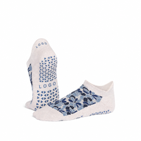 Chaussettes de Pilates confortables antidérapantes à motif floral jacquard, coupe basse, avec grip sur toute la semelle, pour yoga, barre, studio, logo personnalisé OEM ODM
