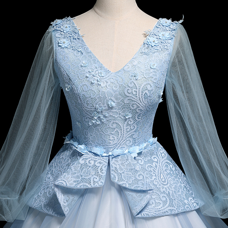 Shop Our Light Blue Lace Veil Rococo Ball Gown for Spring/summer
