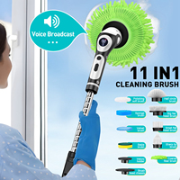 Brosse électrique sans fil à long manche pour le nettoyage des sols de la salle de bain