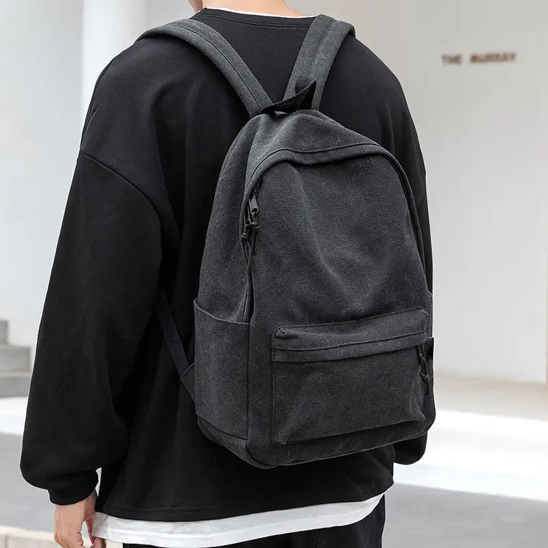 wholesale fashionable vintage style custom canvas bag backpack men school college rucksack canvas backpack