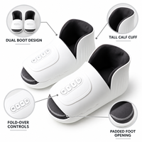 Masseur électrique sans fil pour pieds et mollets avec housse réglable, compression d'air à 360°, vibration, pétrissage Shiatsu, double chaleur