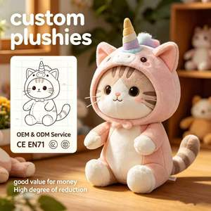 Peluche <span class=keywords><strong>Licorne</strong></span> Chat Personnalisée en Gros, Animal en Peluche Doux pour Décoration de Chambre d'Enfant et Approvisionnement en Gros - Product Image 1