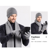Ensemble 3 pièces bonnet, écharpe et masque tricotés pour homme et femme, activités de plein air, par temps froid, doublure polaire coupe-vent pour le ski