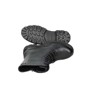 Bottines pour filles 4Us Paciotti 4BX119 en cuir noir à lacets style plateforme - Product Image 6