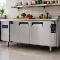 Table de travail réfrigérée pour buffet commercial, avec porte vitrée, pour la présentation des aliments