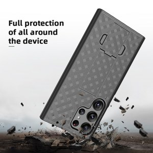 Coque de téléphone portable Anti-chute, Texture tissée hybride, Clip béquille pour <span class=keywords><strong>Samsung</strong></span> Galaxy S23 Ultra - Product Image 4