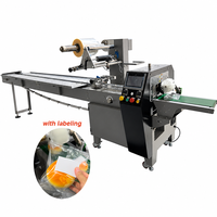 Machine d'emballage automatique pour boulangerie avec fonction d'étiquetage pour le pain, les gâteaux, les biscuits, équipement de scellage par film continu