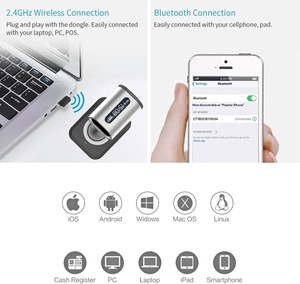 เครื่องสแกนบาร์โค้ดไร้สาย 2 มิติ สำหรับมือถือ พร้อมหน้าจอแสดงผล สแกนไดแมทริกซ์/คิวอาร์โค้ด/พีดีเอฟ417 แบบแฮนด์ฟรี พร้อมขาตั้ง ใช้งานได้ 10 ปี - Product Image 3