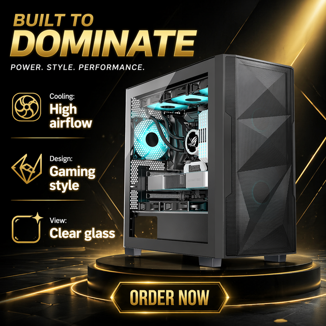 S-X6M06 Most Popular OEM Gaming Desktop PC Case  Gaming With Tempered Glass PC Gaming Computer Chassis