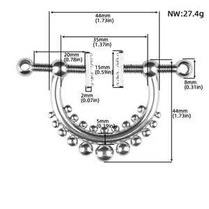QKKQ BDSM Bondage des seins, pinces à tétons en chaîne d'acier, pinces à tétons en métal lourd respectueuses de la peau, lingerie sexy, jouets sexuels pour couples - Product Image 3