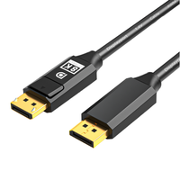 Câble combiné DP 1.2 haute vitesse gris 3,3 pieds, paire torsadée, plaqué or, PVC, 4K 60Hz pour moniteur, HDTV, projecteur, ordinateur, caméra