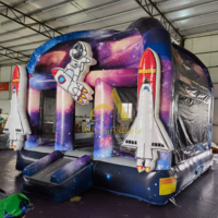 Astronaute Thème Navette Spatiale Backyard Rocket Combo Château Videur Gonflable Trampoline Premium pour Enfants