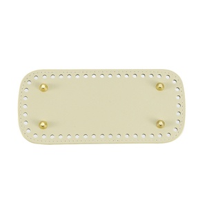 Base de sac tissé fait main DIY <span class=keywords><strong>Hyuna</strong></span>, base en cuir au crochet, accessoires de sac imperméables, plaque de base rectangulaire en PU 20*9cm - Product Image 4