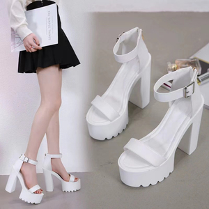 2023 Hot Spot New Summer Thick <b>Heel</b> 15cm Hen High <b>Dance</b> T Stage Nightclub Super High <b>Heel</b> Thick Sole Women's Sandals Size 40 - Product Image 3