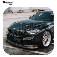 Kit carrosserie en fibre de carbone style R4 pour BMW M2 G87, comprenant lèvre avant, diffuseur arrière, jupes latérales et aération style AP - Vente chaude