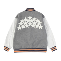 Veste de baseball pour homme Star Patch Varsity Amiri avec blocs de couleur et manches en cuir