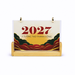 Calendario de Escritorio de Madera con Logotipo Personalizado, Base de Madera de Pino y Caja de Regalo, Regalo Corporativo Personalizado de Año Nuevo OEM LBG01 - Product Image 2