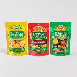 Custom Gravure Printed Mylar Stand up <b>Pouch</b> Bags with Resealable Zipper and Transparent Window Recyclable for Food Packaging - Product Image 2