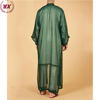 Thawb à Capuche Marocain de Luxe Tendance, Kaftan en Tissu Brillant pour Hommes Musulmans