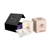 Juego de cajas para velas de cartón de papel Kraft pequeñas de lujo biodegradables personalizadas al por mayor, insertos de embalaje con tapa y caja
