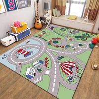 Tapete de Juego para Niños Benyi de Alta Calidad, Lavable, No Tóxico, con Impresión Personalizada, Suave, para Uso en el Hogar, con Diseño de Mapa