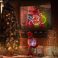 Enseigne néon LED personnalisée Père Noël, décoration murale en acrylique, lumière pour fêtes de fin d'année, décorations de Noël pour la maison et les magasins, lampe néon 3D USB