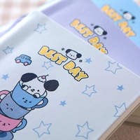 Cuaderno Mini Cuadrado A7 con Diseño de Cachorro de Dibujos Animados, con Bolígrafo, Páginas en Blanco, 100 Hojas, 80GSM, Bloc de Notas de Bolsillo, Papelería Escolar al por Mayor