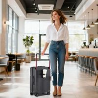 Valise multifonctionnelle 2026 avec porte-gobelet, chargeur USB et poignée large – Bagage cabine