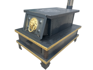 Quemador de vidrio negro mate para uso en exteriores, conjunto de chimenea pequeña para jardín, chimenea o granja, Independiente - Product Image 2