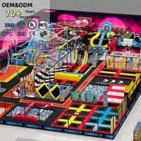 Equipo Comercial de FEC para Interiores Directo de Fábrica, Temática Cyberpunk Vaporwave, Foso de Espuma, Pista de Barras, Circuito de Cuerdas, Trampolín Interactivo