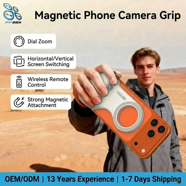 Magnetic Phone Tripod Mount with Strong Magnetic Camera Grip Stabilizer and Adjustable LED Fill Light for Professional Vlogger