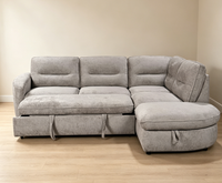 Canapé-lit pliant en velours en forme de L, deux places, design européen OEM, écologique, confortable, durable, éponge, pour villa, hôpital, usage domestique