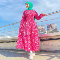 Vêtements ethniques islamiques de qualité supérieure Dubaï musulman Ramadan arabe volants surdimensionnés Abaya Hijab Robe Robe pour femmes