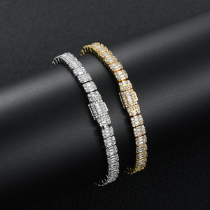 5Mm Ladder Tennis <b>Bracelet</b> <b>Copper</b> Inlaid Zircon Hip Hop <b>Bracelet</b> Box Buckle Tanjing Fashion Lijing Necklace - Product Image 2