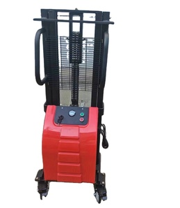 Transpaleta de servicio pesado de 1,6 m de altura y 0,8 toneladas, carretilla elevadora apiladora semieléctrica manual para industrias de la construcción, buen transporte - Product Image 1
